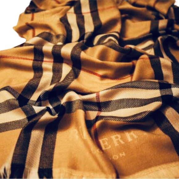 Burberry Accessories - RARE Vintage BURBERRY Classic Check Equestrian Knight Cashmere Scarf